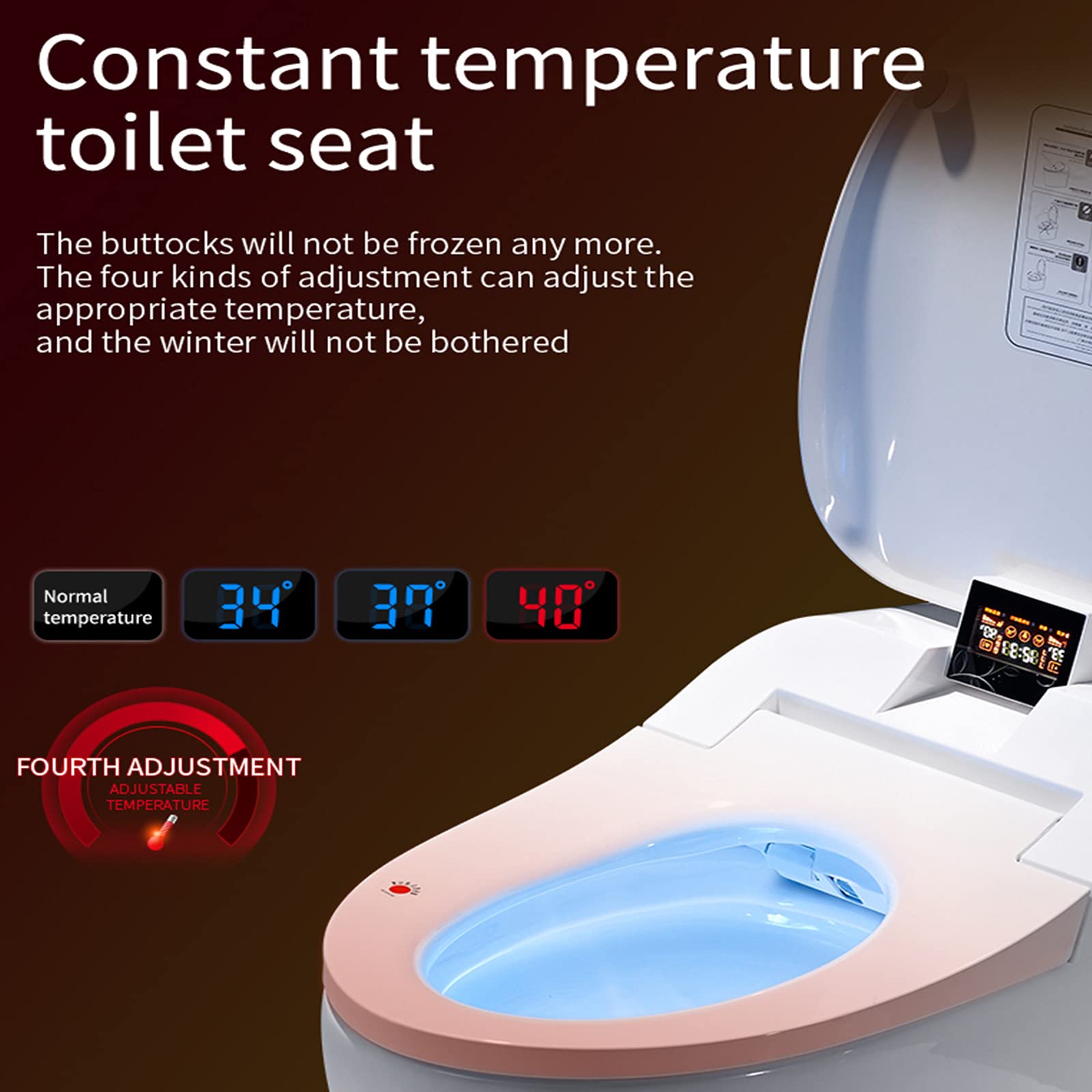 Modern Intelligent Smart Toilet, One-Piece Dual Flush,Comfort Height Toilet Warm Dryer,Automatic Energy Saving System | Advance Bidet and Soft Closing Seat