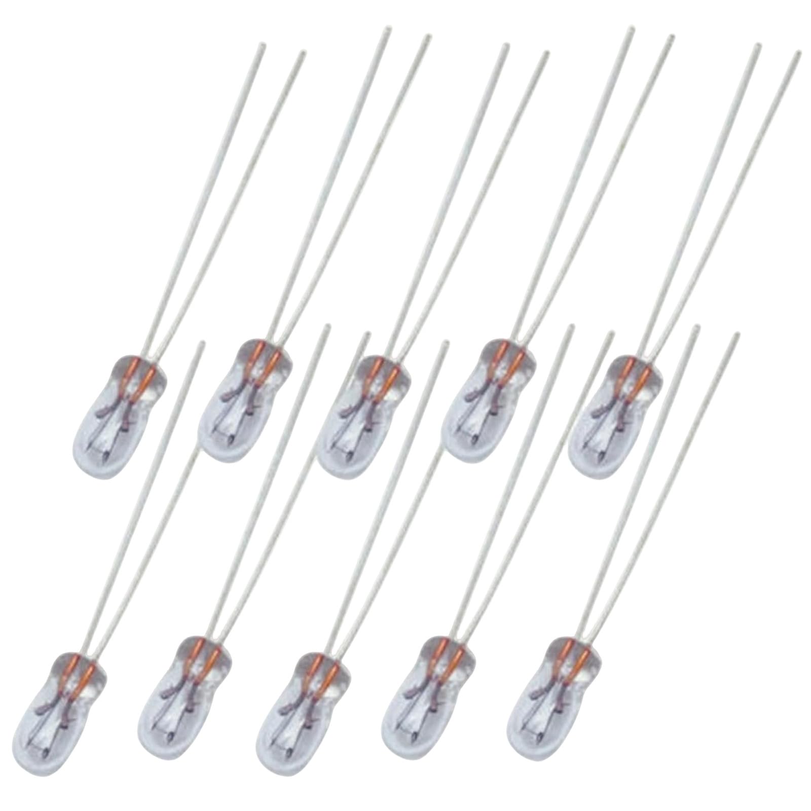 MOONDKIST 20Pcs Light Bulbs, 3mm 12V Miniature Lamp Light Bulb, T3 Incandescent Filament Halogen Bulb