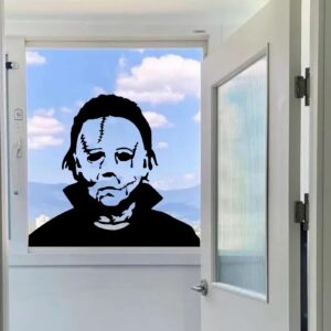 AnFigure Michael Myers Window Stickers - Window Halloween Decorations - Holiday Horror Decals Living Room Bedroom Bathroom Door Window Mirror Vinyl Art Decor 18"X16"