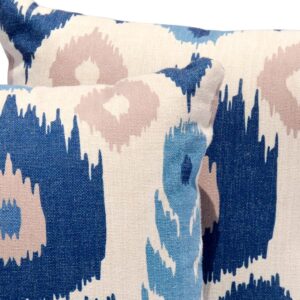 HOOOWOOO Outdoor Patio Throw Pillows Set of 2 with Inserts,Small Firm toss Decorative Pillow Weather Resistant for Indoor Outdoor Chair, Sofa Furniture,17x17,14x14x5,Blue Flower