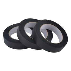 lichamp 3 pack black painters tape 1 inch, black masking tape 1 inch x 55 yards x 3 rolls (165 total yards)