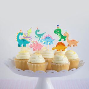 Ercadio 32 Pack Dinosaur Cupcake Toppers Baby Cute Dinosaur Cupcake Picks Dino Theme Baby Shower Kids Birthday Party Cake Decorations Supplies