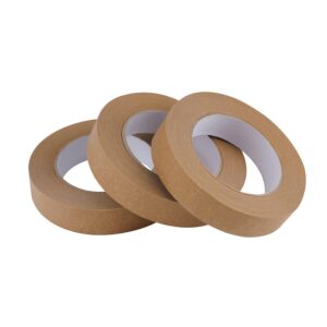 lichamp 3 pack brown painters tape 1 inch, brown masking tape 1 inch x 55 yards x 3 rolls (165 total yards)