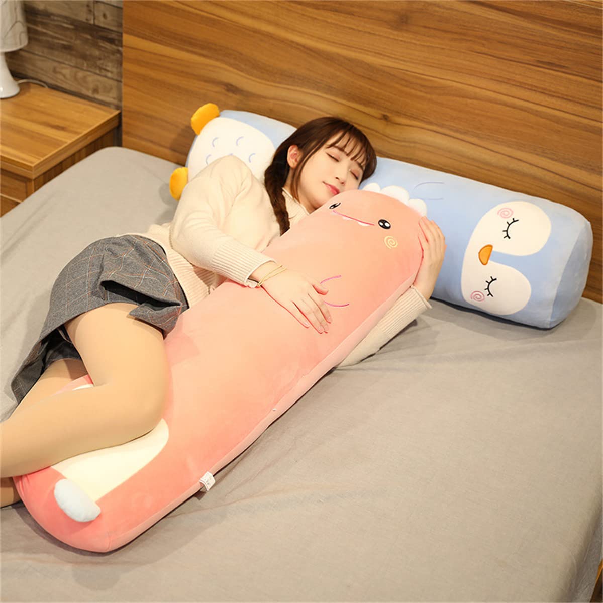 LVPU Kawaii Bear Long Body Pillow - 39.3" Plush Stuffed Animal - Soft, Huggable Comfort for Adults and Kids for Birthdays, Valentines - Cute and Fuzzy Boyfriend Pillow