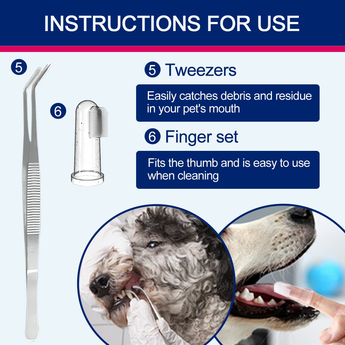 Ninieleph Teeth Cleaner for Dogs, Dog Teeth Cleaning, Dog Ultrasonic Tartar Remover, Keep Dog Teeth Health. (White)