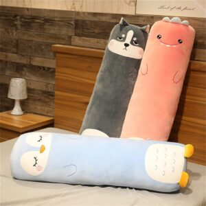 LVPU Kawaii Bear Long Body Pillow - 39.3" Plush Stuffed Animal - Soft, Huggable Comfort for Adults and Kids for Birthdays, Valentines - Cute and Fuzzy Boyfriend Pillow