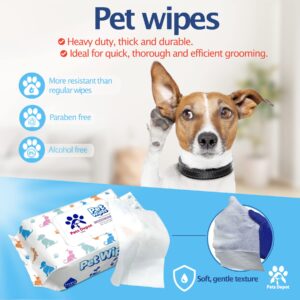 Pets Depot 100 Gentle Puppy Wipes for Butt and Paws - Hypoallergenic, Easy to Use for Dog and Cat Cleaning and Deodorizing - Wet Grooming Wipes to Sanitize Your Pet's Toys