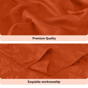 Romanstile Fall Jacquard Rectangle Tablecloth - Thanksgiving Harvest Waterproof Table Cloths Autumn Heavy Weight Fabric Table Covers for Dinner/Parties/Holiday - 52 x 70 Inch, Burnt Orange