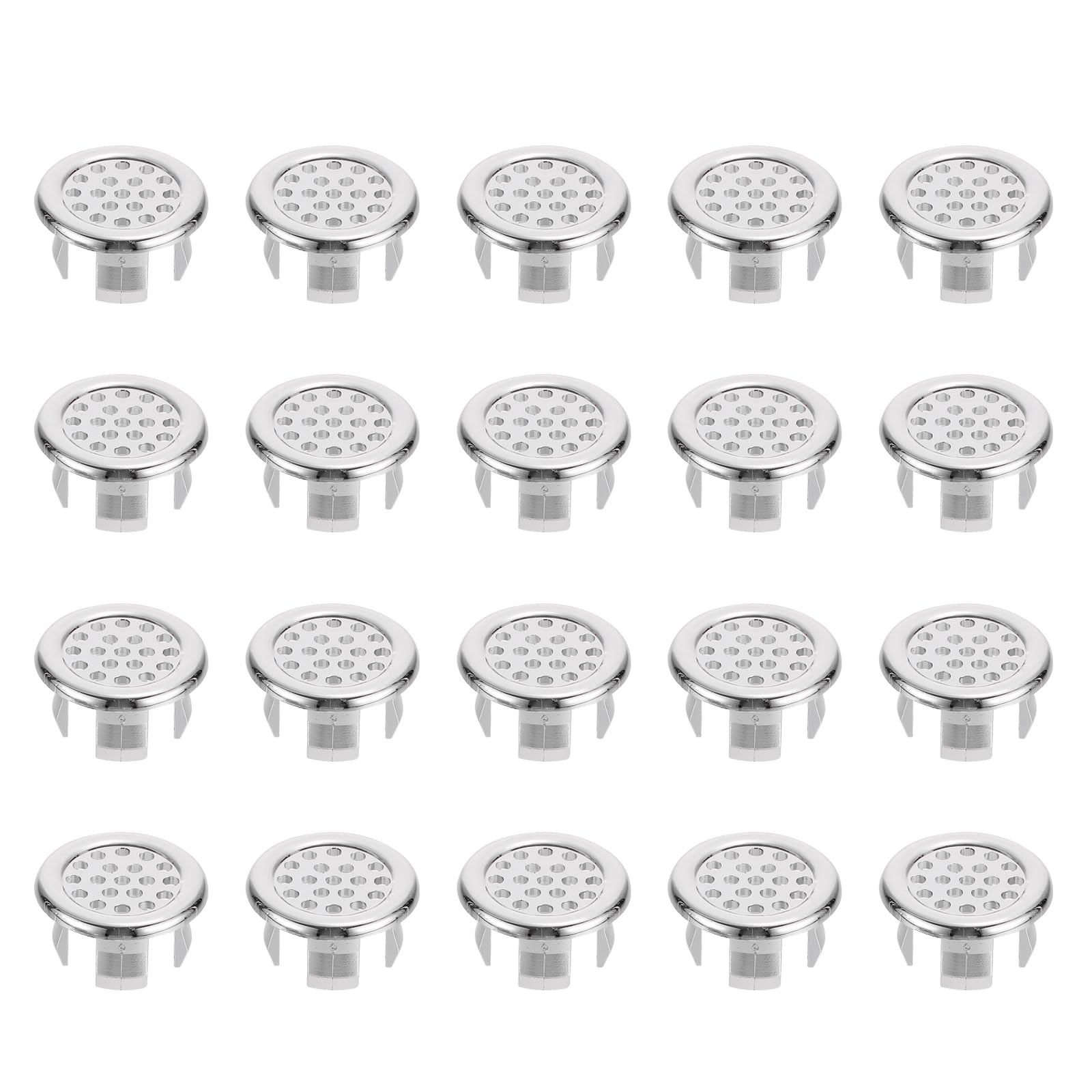 TEHAUX 20pcs Bathroom Sink Overflow Trim Ring, 1 Inch Sink Overflow Ring Basin Overflow Hole Cover Kitchen Basin Trim Round Sink Overflow Cap for Kitchen Bathroom Vanity Sink