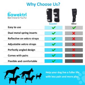 Bawektrl Dog Leg Braces for Back Legs,ACL Brace for Large Dogs Rear Legs, Joint Compression Warps Support for Hind Leg with Injury Sprain, Wound Care and Loss of Stability from Arthritis (1 Pair)