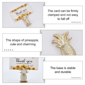 CHGCRAFT 6Pcs Pineapple Card Holders Golden Pineapple Table Number Holders Pineapple Book Note Photo Stand Clips for Christmas Banquet Wedding Anniversary Party Home Office Decor