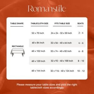 Romanstile Fall Jacquard Rectangle Tablecloth - Thanksgiving Harvest Waterproof Table Cloths Autumn Heavy Weight Fabric Table Covers for Dinner/Parties/Holiday - 52 x 70 Inch, Burnt Orange