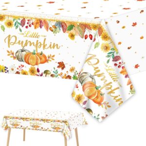 3 pack little pumpkin tablecloths fall theme baby shower party decorations for boy girl gender reveal party supplies autumn table covers thanksgiving pumpkin party favors table decor 54 x 108 inch