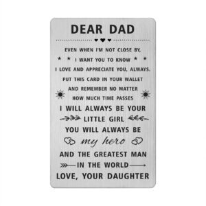 sousyokyo dad christmas gifts from daughter, happy birthday dad wallet card for my daddy, personalized merry dad christmas card, long distance hero dad gifts, i love you dad present men xmas