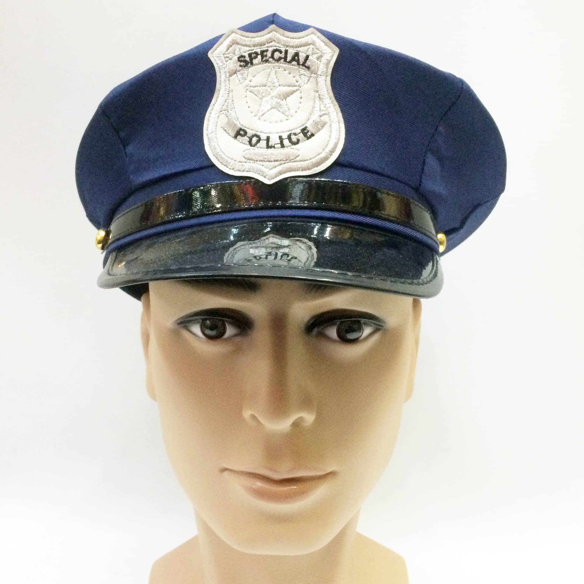 BinaryABC Halloween Police Hat Badge Officer Hat Cop Hat,Halloween Cosplay Party Accessories,Halloween Performance Costumes