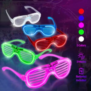 wellent 32 PCS LED Glasses Glow Glasses, Glow in The Dark Party Supplies 2024 for Kids Adults, Rave Neon Glasses Flashing Sunglasses, Light Up Glasses for Glow Party Birthday Wedding Carnival