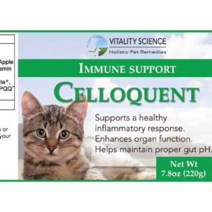 Vitality Science Celloquent for Cats | Enhanced Immune Support Formula | Maintains Proper Gut pH | Boosts Organ Function | Aids Cleansing and Healthy Inflammatory Response