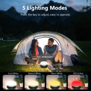 LED Camping Lantern Rechargeable, 8400mAh Camping Tent Lights with RGB Color Changing, 5 Light Modes, Stepless Dimming, Waterproof, Strong Magnet Emergency Light for Hurricane, Hiking & Power Outages