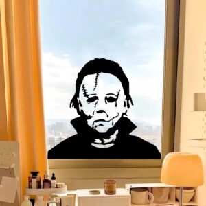 AnFigure Michael Myers Window Stickers - Window Halloween Decorations - Holiday Horror Decals Living Room Bedroom Bathroom Door Window Mirror Vinyl Art Decor 18"X16"