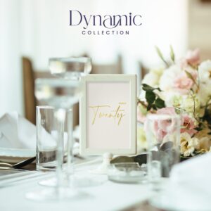 dynamic collection Wedding Table Numbers - Gold Table Numbers for Wedding Reception with Double Sided Table Number Cards 1-30 + Head Table & Gift Table Card, Luxury Gold Foil, 400 GSM, 4x6 inches