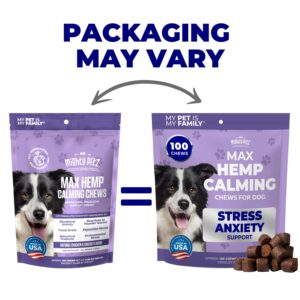 Mighty Petz MAX Hemp Calming Chews for Dogs - Dog Anxiety Relief with Melatonin + Hemp Oil. Dog Calming Treats, Calming Dog Chews, Advanced Pet Composure and Sleep Support