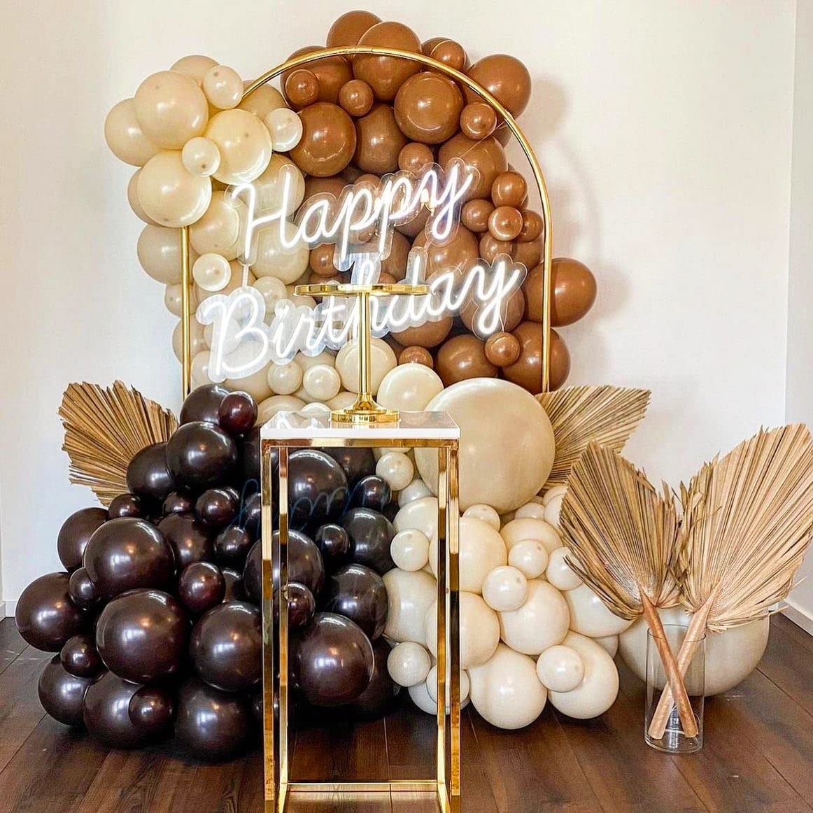 Brown Black Balloon Garland Arch Kit-127Pcs Nude Neutral Cream Beige Double Stuffed Balloons for Teddy Bear Theme Baby&Bridal Shower Gender Reveal Birthday Wedding Anniversary Party Decoration Supply