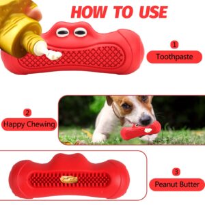 FBRAND Dog Chew Toys for Aggressive Chewers, Squeaky Dog Chew Toys 100% Natural Rubber, Beef Flavored Toys for Medium Large Dogs Thicken Durable Pet Dog Gifts Teeth Cleaning and Gum Massage