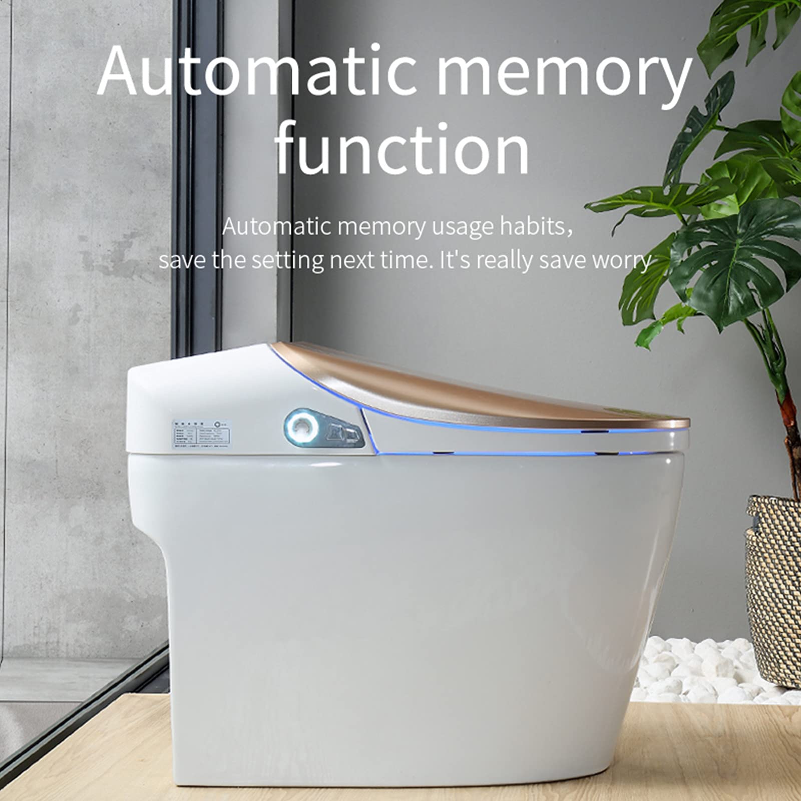 Modern Intelligent Smart Toilet, One-Piece Dual Flush,Comfort Height Toilet Warm Dryer,Automatic Energy Saving System | Advance Bidet and Soft Closing Seat