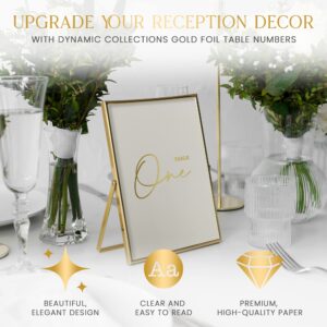 dynamic collection Wedding Table Numbers - Gold Table Numbers for Wedding Reception with Double Sided Table Number Cards 1-30 + Head Table & Gift Table Card, Luxury Gold Foil, 400 GSM, 4x6 inches