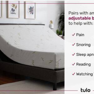 Tulo 12" Medium-Plush Memory Foam Bamboo Pressure Relief Mattress in a Box | Twin XL Size