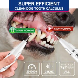 Ninieleph Teeth Cleaner for Dogs, Dog Teeth Cleaning, Dog Ultrasonic Tartar Remover, Keep Dog Teeth Health. (White)