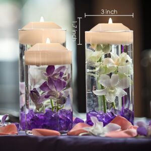 LARDUX Pack of 24 LED Floating Candles - 3 Inch Flameless Plastic Floating Tea Lights for Bathtub Swimming Pool Vase Centerpiece Decoration