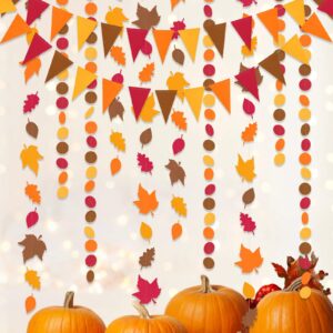 Autumn Leaf Pennant Banner for Thanksgiving Decorations, Thanks Giving Celebration Hanging Décor Backdrop Garland, Fall Harvest Theme Birhday Baby Shower Wedding Party Supplies, SONGTIY