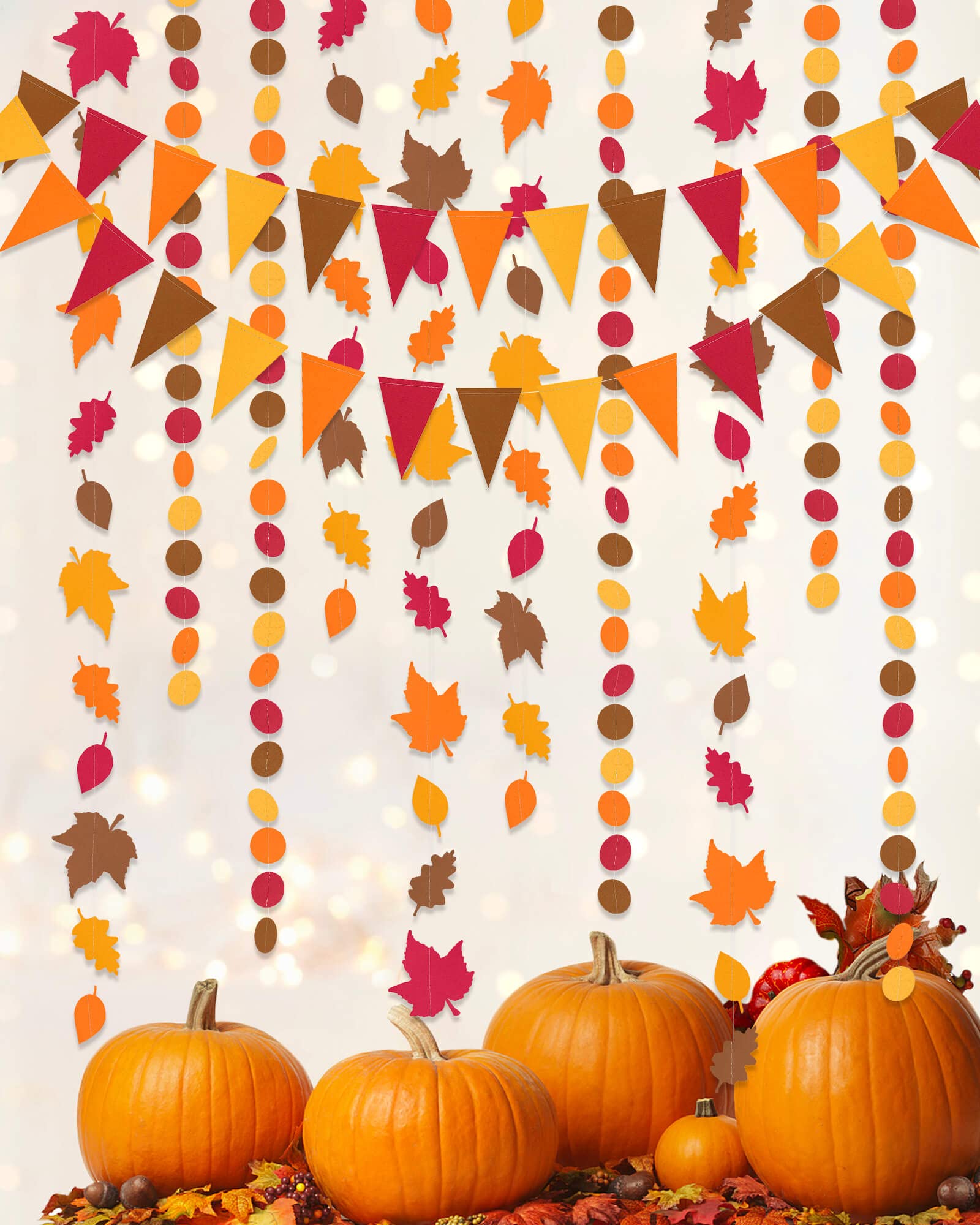 Autumn Leaf Pennant Banner for Thanksgiving Decorations, Thanks Giving Celebration Hanging Décor Backdrop Garland, Fall Harvest Theme Birhday Baby Shower Wedding Party Supplies, SONGTIY