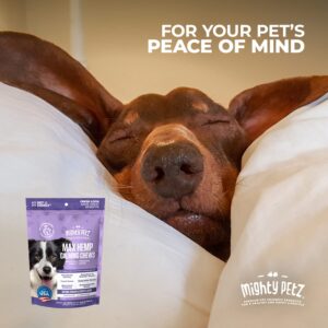 Mighty Petz MAX Hemp Calming Chews for Dogs - Dog Anxiety Relief with Melatonin + Hemp Oil. Dog Calming Treats, Calming Dog Chews, Advanced Pet Composure and Sleep Support