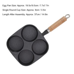 Egg Frying Pan, Cast Iron Cooking Utensils 4 Cup Egg Frying Pan Easy for Burgers for Pancakes for Breakfast