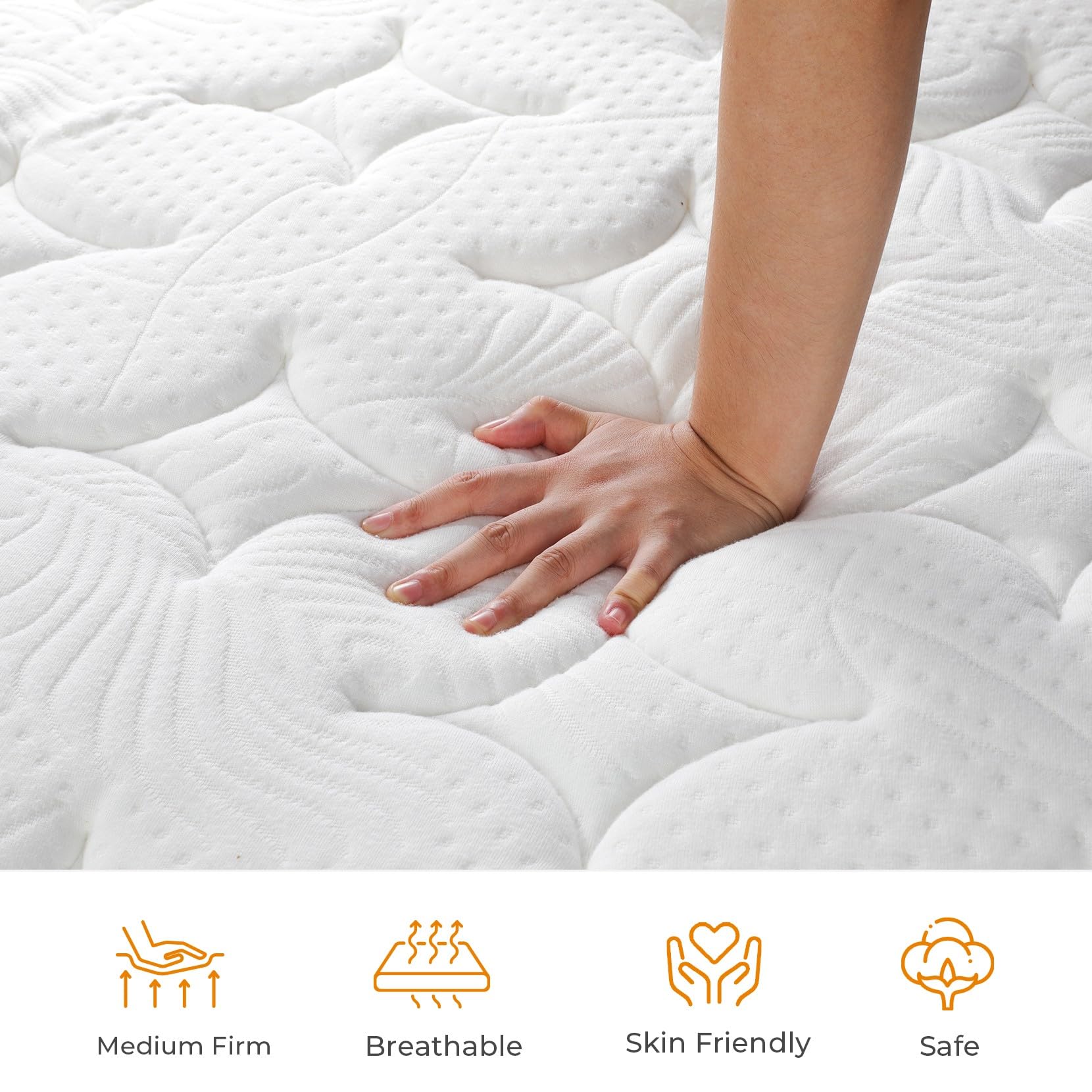 koorlian King Size Mattress, 12 Inch King Mattress in a Box, Hybrid King Bed Mattress with Individual Pocket Springs and Pressure-Relieving Memory Foam, Medium Firm Mattress King Size 80"x76"x12"