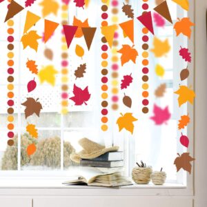 Autumn Leaf Pennant Banner for Thanksgiving Decorations, Thanks Giving Celebration Hanging Décor Backdrop Garland, Fall Harvest Theme Birhday Baby Shower Wedding Party Supplies, SONGTIY