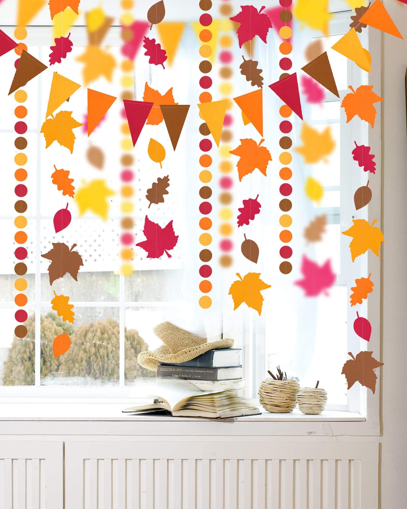 Autumn Leaf Pennant Banner for Thanksgiving Decorations, Thanks Giving Celebration Hanging Décor Backdrop Garland, Fall Harvest Theme Birhday Baby Shower Wedding Party Supplies, SONGTIY