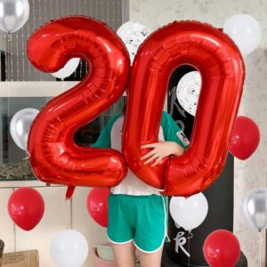 Red White Silver Balloon Garland Arch Kit, 122PCS Red White Balloons Metallic Silver Balloons for Women Brithday Wedding Anniversary Engagement Bridal Shower Happy New Year Christmas Party Decorations