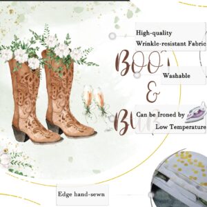 Rsuuinu Boots and Bubbly Bridal Shower Backdrop Western Leaves Flowers Wedding Photography Background Champagne Bride to Be Engagement Party Decorations Banner Supplies Favors Photo Booth Props 7x5ft