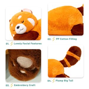 Adorlynetty Red Panda Stuffed Animal Pillow Panda Plushie Red Panda Plush Toy Gift for Kids Girlfriend Birthday 13.7" Panda Plush