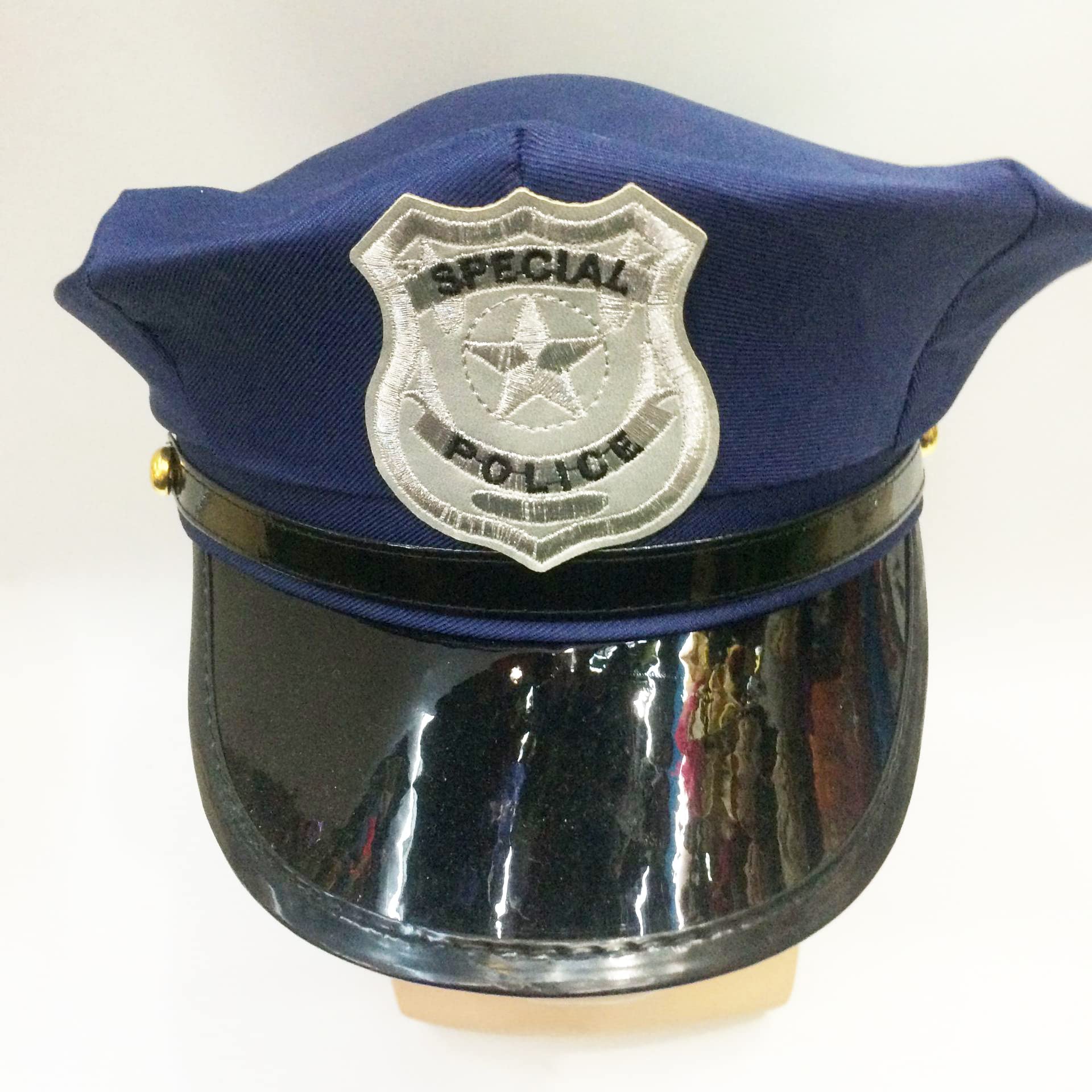 BinaryABC Halloween Police Hat Badge Officer Hat Cop Hat,Halloween Cosplay Party Accessories,Halloween Performance Costumes