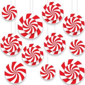 18 pieces peppermint candy cutouts christmas candy cutouts cardboard with glue point dots for winter bulletin board school classroom christmas party home decoration supplies, 3 sizes