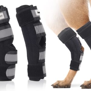 Bawektrl Dog Leg Braces for Back Legs,ACL Brace for Large Dogs Rear Legs, Joint Compression Warps Support for Hind Leg with Injury Sprain, Wound Care and Loss of Stability from Arthritis (1 Pair)