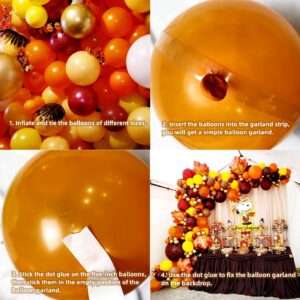 141Pcs Fall Balloon Arch Garland Kit-with Burnt Orange Burgundy Brown Yellow Gold Balloons Maple Leaves for Thanksgiving Friendsgiving Autumn Party Supplies Birthday Baby Shower Decorations