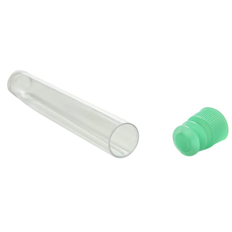 10Pcs 7x100mm Test Tubes with Green Caps Clear Plastic Test Tubes Set for Halloween, Christamas, Scientific Themed Kids Birthday Party Supplies, Daily Storage Home Storage Box Sealed Bottle.