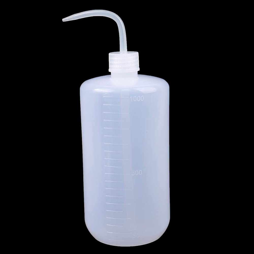 1000ml Plastic Safety Wash Bottle, Lab Squeeze Bottle with Narrow Mouth and Scale Labels, Squirt Bottle For Plant Flower Succulent Watering - 3 Packs