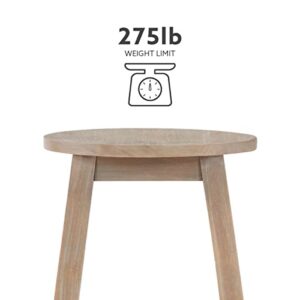 Linon Zeke Grey Wash 29" Barstool with Round Seat