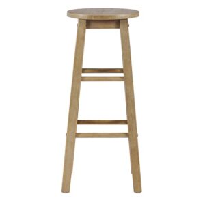 Linon Zeke Grey Wash 29" Barstool with Round Seat